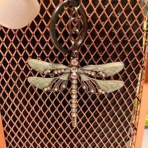 Elegant Dragonfly Keychain with Rhinestones